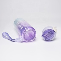 Nouvelle Bouteille d'Eau en Plastique Personnalisable pour Enfants, Idéale pour les Sports de Plein Air, Gourde Portable avec Échelle Graduée et Ressort