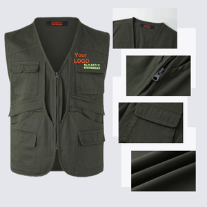 الربيع والخريف سترة رجالية نمط مع جيوب متعددة للأشخاص في منتصف العمر وكبار السن - Product Image 3