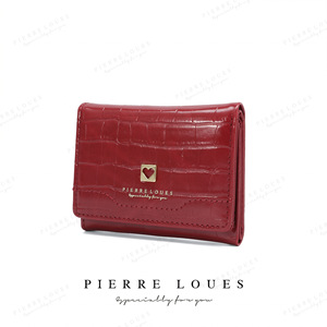 Monedero pequeño para mujer Pierre Loues con múltiples ranuras para tarjetas, billetera con diseño de cocodrilo en forma de corazón para uso diario - Product Image 5