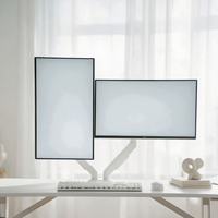 Support de moniteur double bras réglable avec tête rotative et pince de bureau, bras de levage à hauteur réglable pour le bureau et le gaming