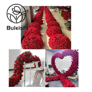 Fleurs de réception de mariage artificielles fleurs en soie vert blanc rouge rose centres de table de table décoration de fleurs de mariage