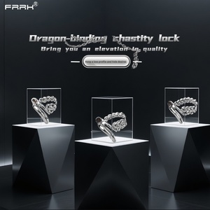 Dispositivo de Castidad Masculina FRRK, Jaula para Pene con 4 Tamaños de Anillos, Jaula de Castidad de Malla Metálica, Jaula de Bondage, Juguete Sexual para Hombres, Restricción de Pene - Product Image 2