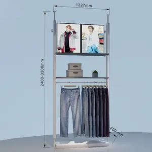 Moda Leisureware sergileme mobilyası duvar ekranı perakende konfeksiyon mağazası fikstür tasarım giysi mağaza armatürleri ve ekran