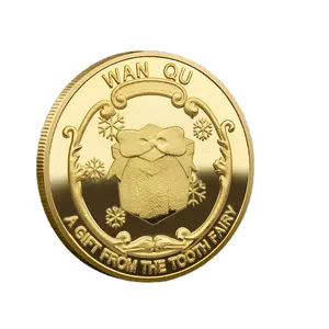 เหรียญที่ระลึกโลหะสำหรับเด็กเหรียญทองรูปนางฟ้าฟันน้ำนมของขวัญสำหรับเด็ก
