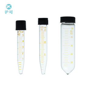 Huke promozione tubo da centrifuga in vetro borosilicato con coperchio a vite nero Sterile e segni graduati - Product Image 6