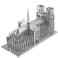 Modèle de puzzle en métal 3D de la cathédrale Notre-Dame de Paris de Piececool, assemblage DIY, architecture, monument, cadeau pour adultes