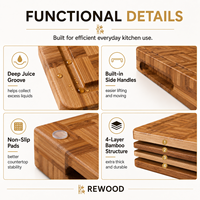 Planche à découper en bambou en gros, planche à découper de cuisine durable pour la maison, les restaurants et les coffrets cadeaux