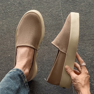 Mocasines de Terciopelo y Cuero para Hombre, Primavera-Otoño 2025, Suela de Goma, Cómodos, Transpirables, a la Moda, Estilo Casual, Sin Cordones - Product Image 1