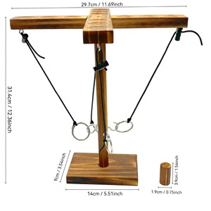 Jeu <span class=keywords><strong>de</strong></span> lancer <span class=keywords><strong>de</strong></span> croix et d'anneaux en bois pour 4 joueurs, style rustique brûlé, jeu <span class=keywords><strong>de</strong></span> table pour fête <span class=keywords><strong>de</strong></span> famille - Product Image 5
