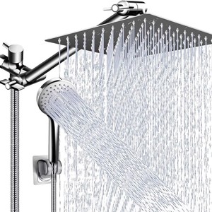 Pommeau de douche en acier inoxydable - fixation murale, apparent, douche pluie pour salle de bain - Product Image 1