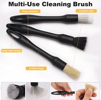 Kit de nettoyage intérieur et extérieur de voiture 8 pièces, brosses en poils de sanglier, brosse de détail ultra-douce, plumeau |   pour Auto/Camion/SUV