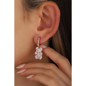 Orecchini in argento con orsacchiotto lapidato - Product Image 2