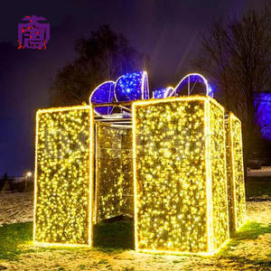 Décorations de Noël en plein air, éclairage de jardin, motif lumineux LED, décorations de passage festives, boîte cadeau 3D, indice de protection IP65 - Product Image 3