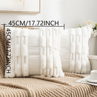 Housses de coussin en fausse fourrure, housse de coussin en velours épissé, taie d'oreiller texturée de luxe pour canapé, salon, chambre à coucher