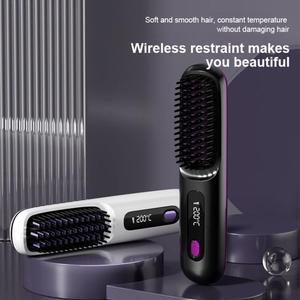 Hair <b>Straightener</b> Hot Comb Custom 3000mah Portable Heated Cordless <b>Mini</b> Hair Brush <b>Mini</b> Rechargeable - Product Image 4