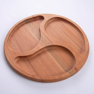 Perfect Prices Wholesale Custom Wooden Divided Dry Foods 29cm 3 Section Serving <b>Snack</b> <b>Tray</b> - Product Image 3