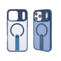Étui de téléphone semi-transparent de luxe, multicolore, avec support plat et anneau magnétique pour iPhone Fundas Para Celulares