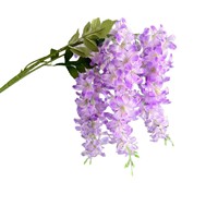 Décoration de plafond pour mariage en fleurs de soie violettes suspendues à 3 branches, glycine réaliste haut de gamme pour événements, fleurs artificielles pour la décoration murale