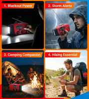 Radio Electrónica AM/FM Resistente con Manivela Solar de 2000 mAh, Alerta Meteorológica NOAA, Directo de Fábrica, Preparación para Huracanes
