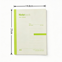 Cuaderno A5 con Líneas, 210 x 148 mm, Encuadernación Perfecta, con Lomo Reforzado, para la Escuela y la Oficina, Directo de Fábrica