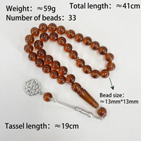 Bracelet de prière islamique Tasbih, chapelet musulman, 33 perles, en résine, durable et portable