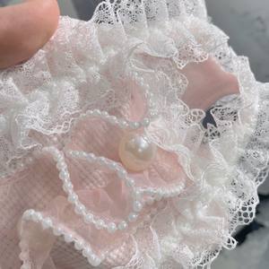 Perro sin mangas de algodón <span class=keywords><strong>puro</strong></span> con volantes manga con bordes raza pequeña Teddy Bichon maltés lindo rosa perla estilo de otoño - Product Image 3