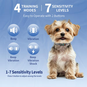 CE FCC Hond Mini Blafcontrole Trainingshalsband IPX6 Waterdicht 250mAh Magnetisch Oplaadbaar Geen Blaf Vibratie Schok Halsband - Product Image 2