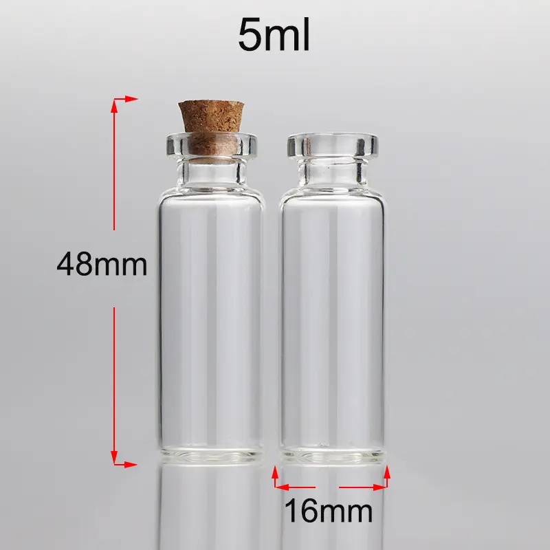 Hohe Menge Wunsch flasche Muni Kork Fläschchen 5ml Glas fläschchen Kork deckel mit Kork