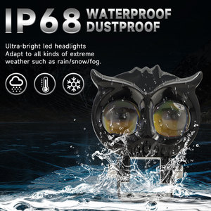 LELANPU Lampe Moto Accessoires Phares Moto Projecteur LED Moto <span class=keywords><strong>en</strong></span> Forme de Hibou <span class=keywords><strong>2</strong></span>,6 Pouces <span class=keywords><strong>2</strong></span> Lentilles Projecteur de Travail - Product Image 5