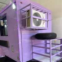 Petite remorque mobile pour café avec fenêtre de service et éclairage LED pour la vente de boissons et desserts en ambulant