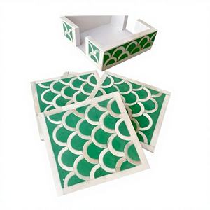 Juego de Posavasos con Incrustaciones de Hueso Animal Hechos a Mano a Precio Económico, Color Natural Duradero, Gran Venta, Decoración para Mesa de Cocina y Bodas - Product Image 1