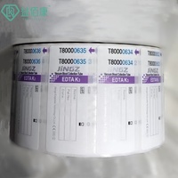 Autocollant d'étiquette de tube à essai de papier médical revêtement UV autocollant adhésif imperméable pour les étiquettes de réactif d'échantillonnage de virus de prélèvement sanguin