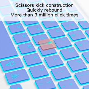 Keyboard nirkabel BT Mini ultratipis ungu <span class=keywords><strong>Model</strong></span> laris dengan lampu latar desain gunting tidak berisik Super produk baru - Product Image 4