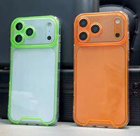 Funda Transparente de TPU con Luz Nocturna Luminosa para 12-18 Pro Max, Marco Fluorescente, Anillo de Luz Antigolpes, Cubierta Protectora