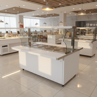 Chauffe-Plats Électrique Commercial 5 Bacs en Acier Inoxydable 304, Bain-Marie Professionnel 1500-3000W avec Contrôle de Température