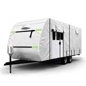 Housse de <span class=keywords><strong>remorque</strong></span> de camping-car en tissu Oxford résistant aux intempéries, respirante, anti-poussière, anti-neige, avec panneaux de ventilation, sangles de sécurité, utilisation quatre saisons - Product Image 1