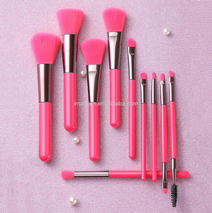 Grosir <span class=keywords><strong>Set</strong></span> kuas rias wajah merah muda panas warna-warni profesional untuk Eyeshadow pencampur bubuk Foundation - Product Image 1