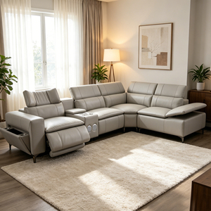Fauteuil inclinable sectionnel en tissu haut de gamme, confortable, multifonctionnel, pliable avec USB et haut-parleur, pour la maison ou le luxe - Product Image 4