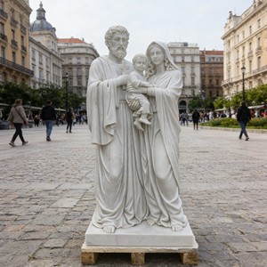 Esculturas de Mármol de la Sagrada Familia Europeas Hechas a Mano, Tamaño Real, Religiosas, Personalizadas, para Jardín de Iglesia al Aire Libre - Product Image 2