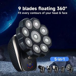 Afeitadora Eléctrica Multifunción Recargable por USB 5 en 1 para Hombre, 9 Cuchillas, Resistente al Agua IPX7, Pantalla LCD Digital, Depiladora Corporal y Facial - Product Image 1