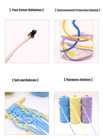 En gros Macramé DIY Craft Cordon En Coton 2mm-5mm Simple Torsadé Rond Motif Corde Naturel Doux Beige 100% Coton Matériel