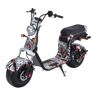 Citycoco европейские электрические мотоциклы для взрослых толстые шины большой дальности citycoco скутер 60 В 12 А · ч Электрический скутер для взрослых