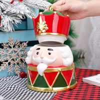 Redeco Nouveau Pot de Rangement Créatif Personnalisé Casse-Noisette de Noël Grande Capacité Pot Hermétique Contenants Alimentaires en Céramique de Noël