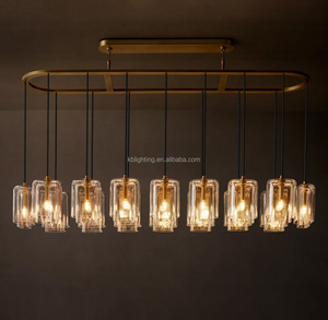 Lampadario in Vetro di Design Americano, Semplice e Unico per Soggiorno, Sala da Pranzo, Isola della Cucina, Lampadario Lineare Lungo in Vetro - Product Image 3