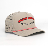 Gorra de Golf de Color Caqui con Logotipo Bordado Personalizado con Láser en Tela de Nailon de Alta Calidad con Cuerda Roja