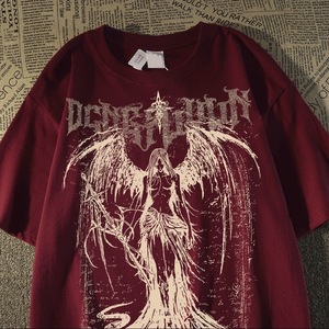 เสื้อยืดโอเวอร์ไซส์ลายพิมพ์สไตล์ฮิปฮอปอเมริกันเรโทรใหม่สำหรับฤดูร้อน เหมาะสำหรับผู้ชายและคู่รัก - Product Image 2