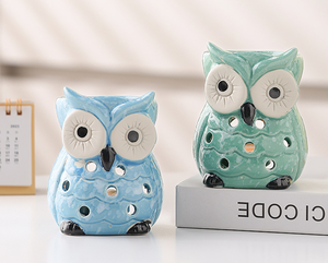 Réchauffeur de cire de hibou en céramique brûleur d'huile essentielle brûleur de cire chauffe-plat en céramique diffuseur d'arôme d'encens - Product Image 2