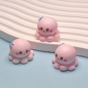 Mini estatuilla de Vida Marina dibujos animados pulpo Rosa Micro paisaje miniatura casa de muñecas decoración coche Interior adorno de escritorio - Product Image 3