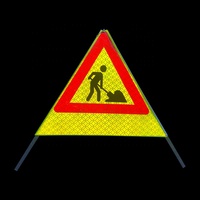 Faltsignal Mit Warnsymbol VZ 123 - 70cm Triangle Route Trépied Réfléchissant Panneau D'avertissement