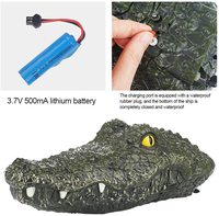 Barco con Cabeza de Cocodrilo a Control Remoto de 2.4GHz, Juguete Acuático con Luces para Piscina o Lago, Alcance de 150 pies